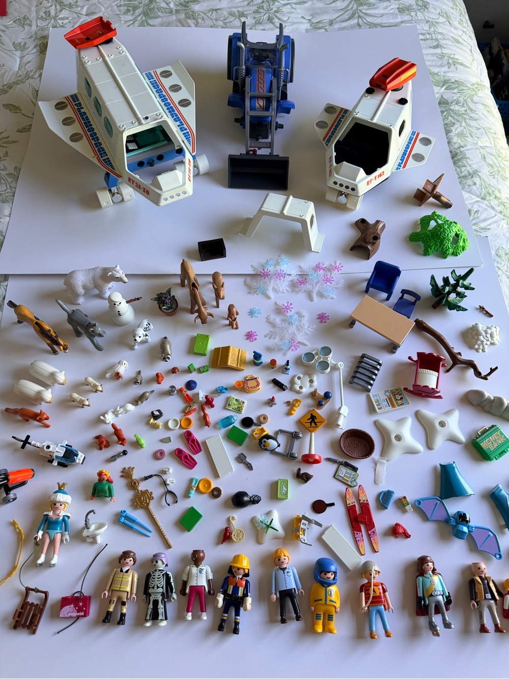 Large Mostly Playmobil Mixed Lot Figures Animals Vehicles Accessories Parts